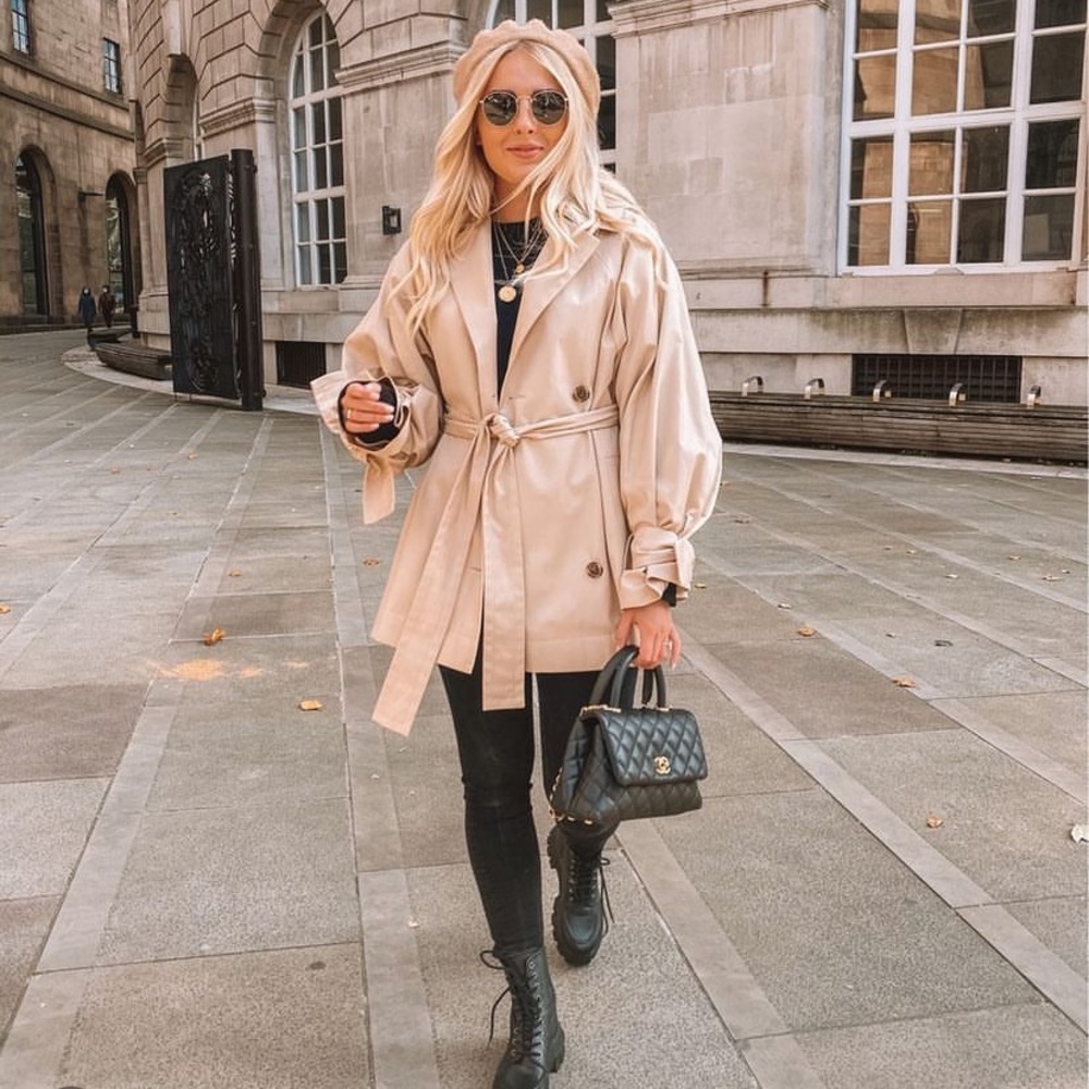 Topshop Cropped Cotton Trench Jacket